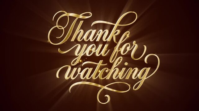 Thank you for watching typography on a looping background, suited for video endings, stream outros, and content wrap-up scenes