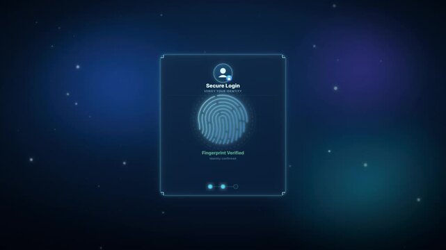 Secure login authentication with fingerprint scan verification code and unlock access