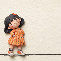 Fototapeta premium Girl standing and smiling independently 