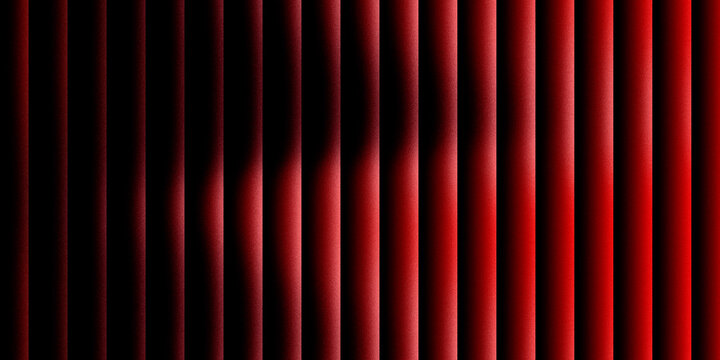 Striking red and black vertical striped background with gradient and noise texture, geometric pattern for design.