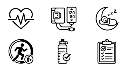 Fototapeta premium Medical and Fitness Icon Set for Healthcare Wellness
