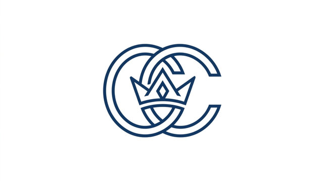 Elegant intertwined CC monogram with crown emblem.