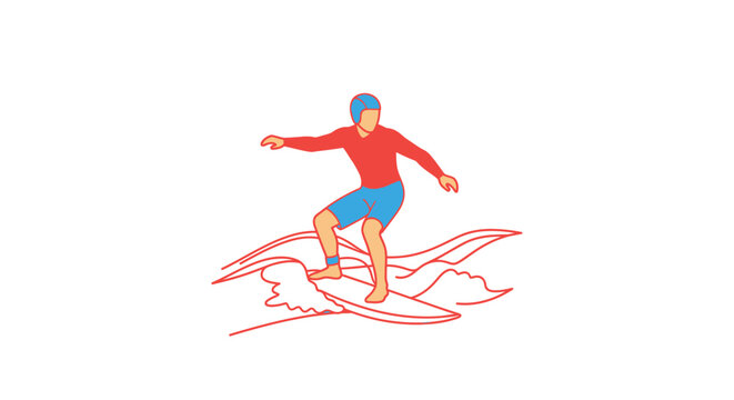 Man surfing on a wave board.