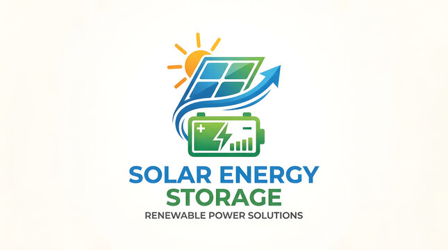 Solar Energy Storage Power Solution with Eco-Friendly Renewable Technology Illustration