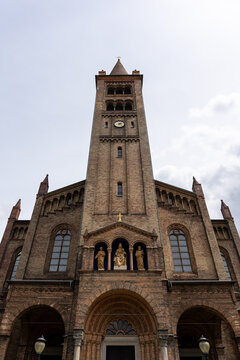 Facade of Saints Peter and Paul Catholic Church with bell tower, Potsdam, Germany
