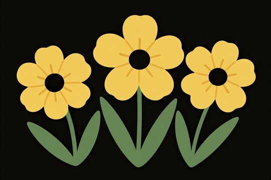 A bunch of yellow flowers on a black background_1