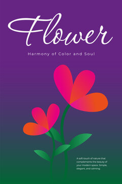 Botanical Floral Concept Graphic Poster Style Illustration