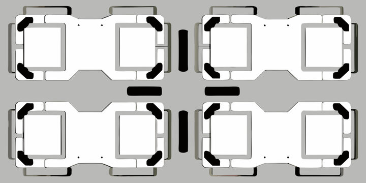 Rectangular Frames With Rounded Corners White Vector Illustration