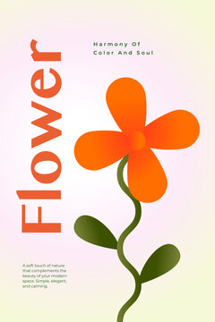 Modern Minimalist Floral Illustration Botanical Art Poster Design