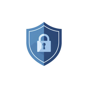 Secure shield icon with lock symbol