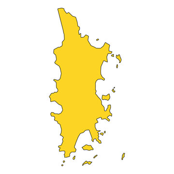 Phuket island map symbol shape, travel web flat concept icon vector illustration .