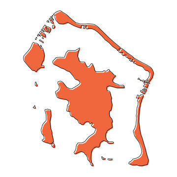 Bora bora island map symbol shape, travel web flat concept icon vector illustration .