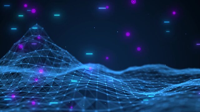 Abstract Plexus Digital Geometrical Background 4k animation of an abstract technology background with moving lines and dots for network digital data concept and communication seamless.