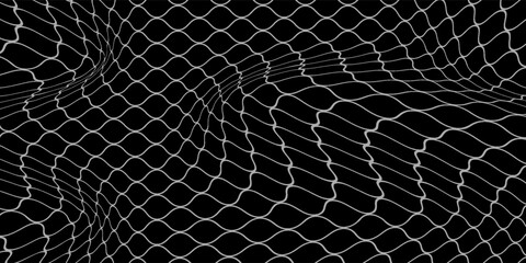 Net texture pattern on white background. Net texture pattern for backdrop and wallpaper. Realistic net pattern with black squares. Geometric background, vector Eps10 © Faisol