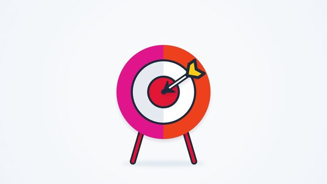 Bullseye on a classic archery target board during practice 4k