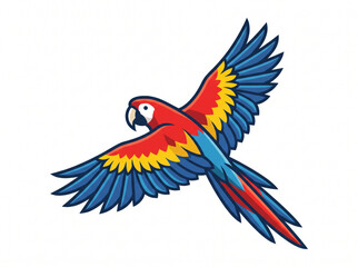 Colorful Scarlet Macaw Parrot in Flight Vector © Gina