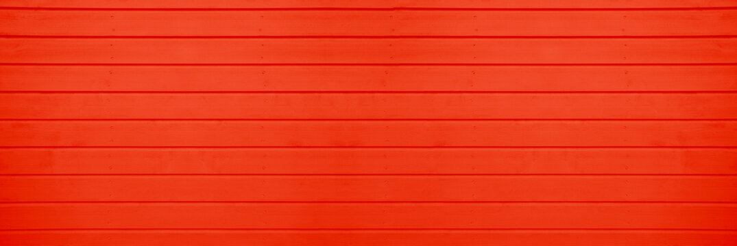 red scarlet painted wooden planks background with subtle wood grain texture Wide view coral wooden plank background vertical lines, ideal for texture pattern or spring season backdrop Springtime