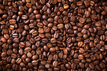 Fototapeta premium Roasted Coffee Beans Background Texture
