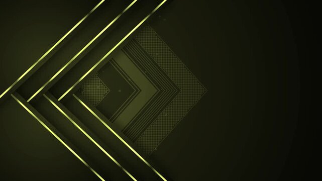 Geometric chevron background with lines animation, Dark geometric background with layered chevrons and thin lines