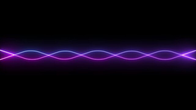 abstract glowing sine wave motion background with neon light effect,