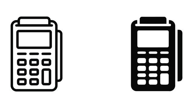 Set of two payment terminal icons for credit card transactions and retail point of sale systems vector illustration for fintech apps and business commerce and digital payment processing interface
