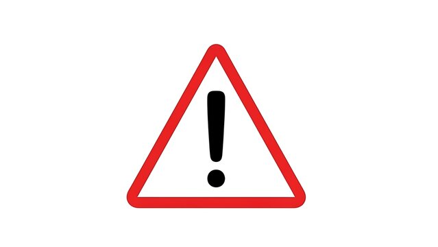 Warning caution triangle exclamation symbol red.