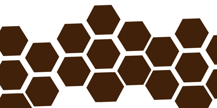 Brown Geometric Hexagon Cluster Logo Symbol for Corporate Tech Branding