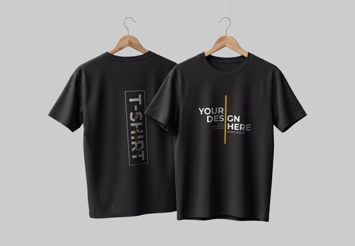 Hanging Two Tshirt Mockup Template