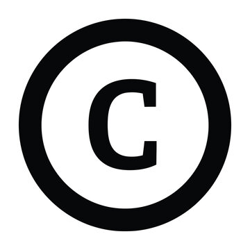 Black copyright symbol on white background