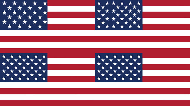 American flag with four smaller flags pattern