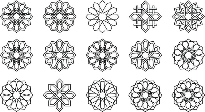 Set of Islamic Geometric Patterns for Design and Decoration