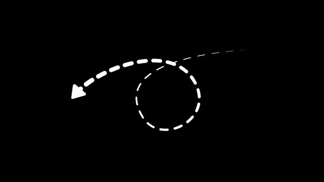 Minimalist clean sketch arrow sign moving forward fluidly. Beautifully crafted overlay asset elem This 2D animated video features a smooth animation with alpha channel luma matte mask background.
