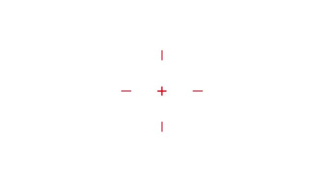 File #: unaccommodating cross hair target line icon looping motion graphic element, camera focus aim concept symbol Gk video.
