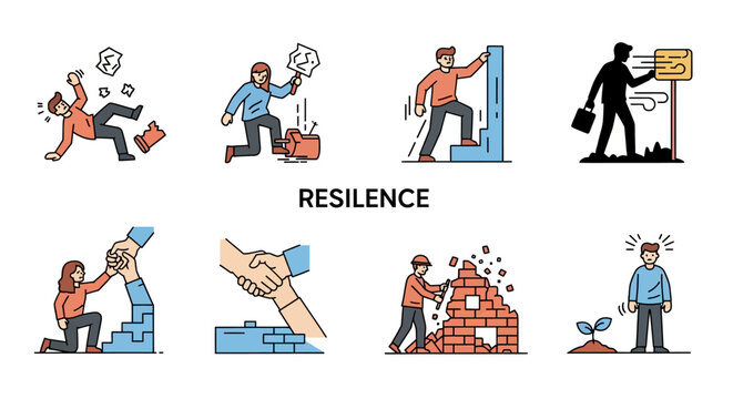 People overcoming obstacles and challenges.