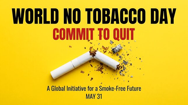World No Tobacco Day quit smoking broken cigarette concept