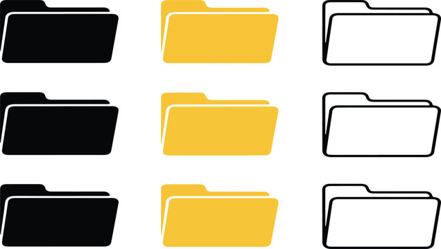 File folder icon set. Design for app, logo etc. Vector EPS 10.eps