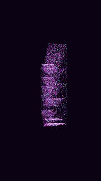 Vertical 3D Digital Open Book Particle Loop Black Background