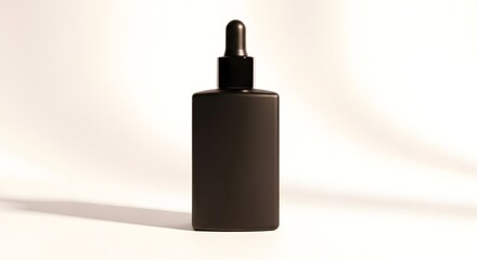 Naklejka premium A matte black dropper bottle isolated on white background