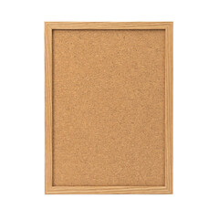 Fototapeta premium A square corkboard with a light colored wooden frame on transparent background