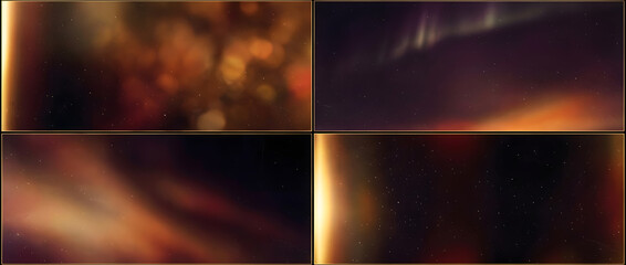 Cosmic nebulae and stardust atmosphere backdrop featuring blurred orange galaxy motion.