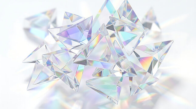 Sparkling crystal diamonds on white background, luxury jewelry concept