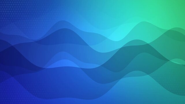 Abstract Blue Green Flowing Waves Technology Background Presentation Backdrop Digital Space