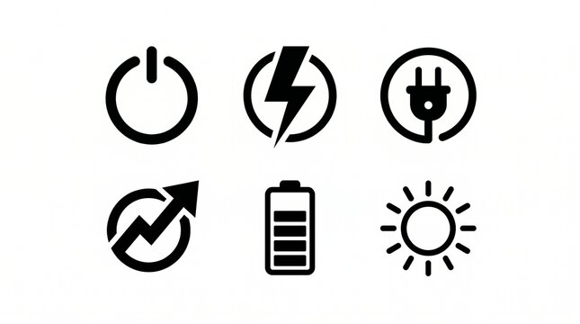 modern power icon set vector collection