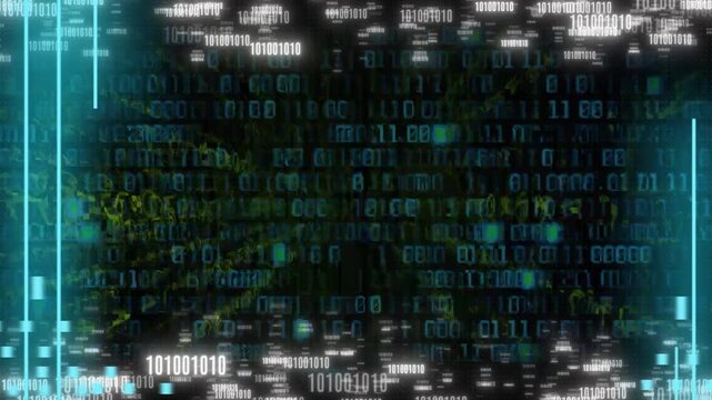 Futuristic digital background with binary code