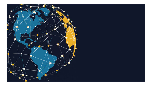 Digital Globe with Network Connections and Data Points.