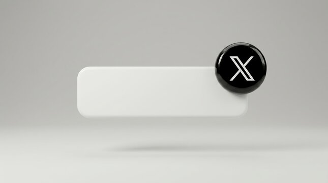 Minimalist 3D Render of a Speech Bubble with a Close Button