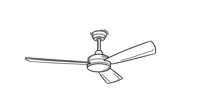 Modern ceiling fan with three sleek blades.