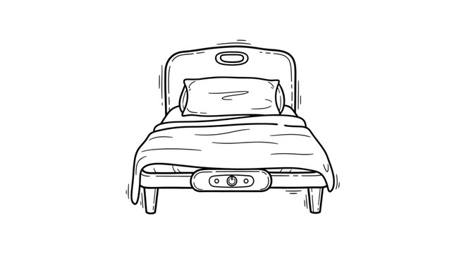 Classic vintage car front view sketch illustration.