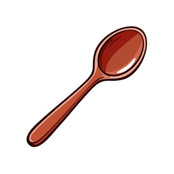 Simple Wooden Spoon Illustration for Cooking and Baking