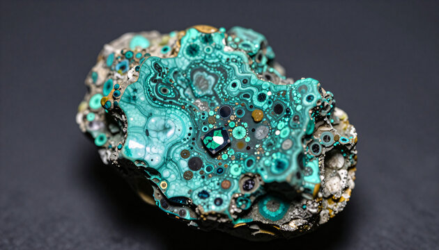 Blue-green mineral specimen,